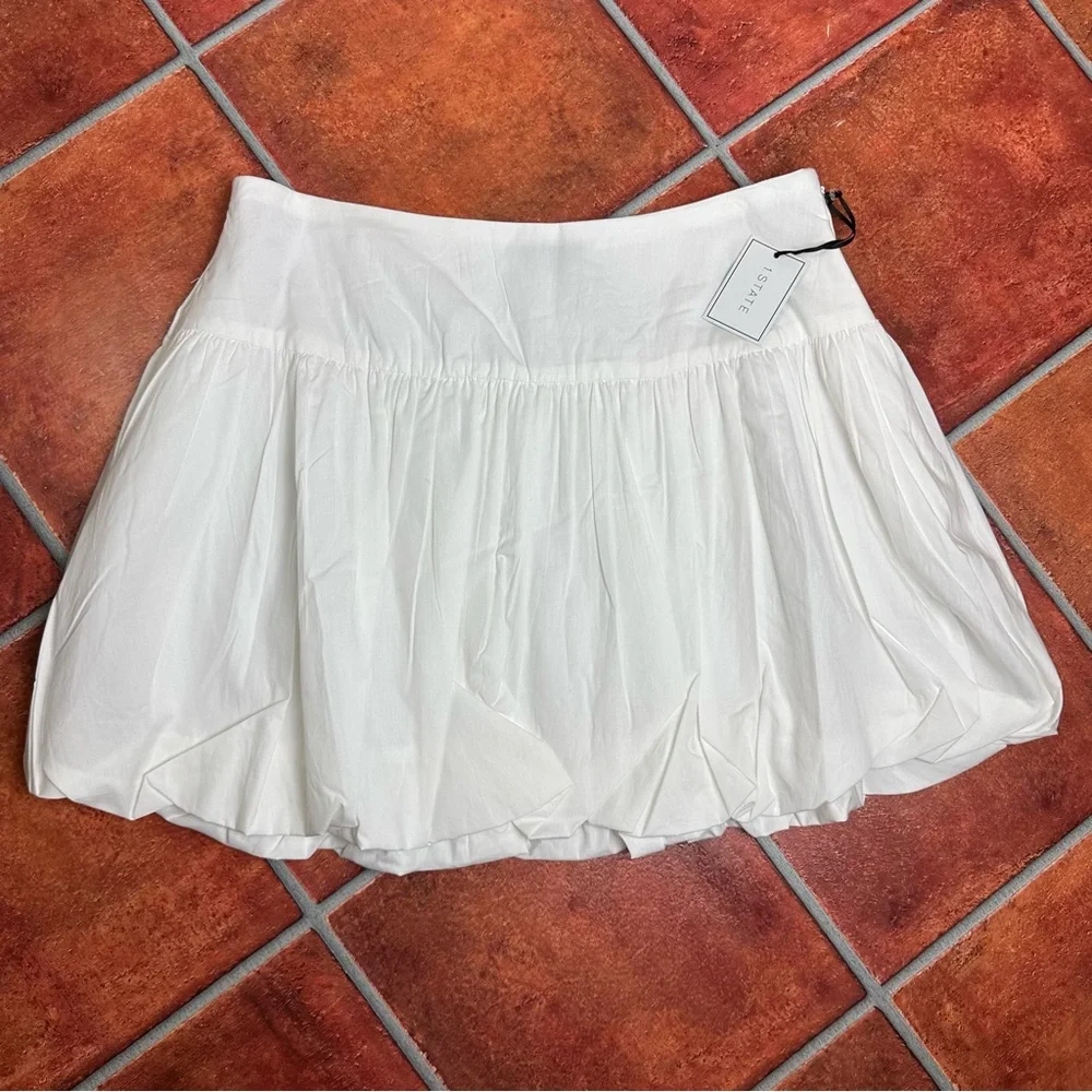 NWT 1. State Cream Ruffle Hem Skirt w/ Pockets